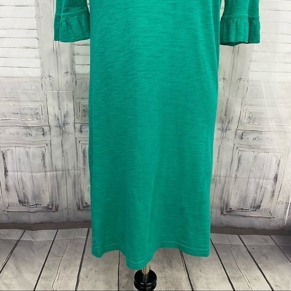 Lilly Pulitzer Small Somerset Emerald Solid Green Dress Mini Dress Ruffle Sleeve - Picture 4 of 8